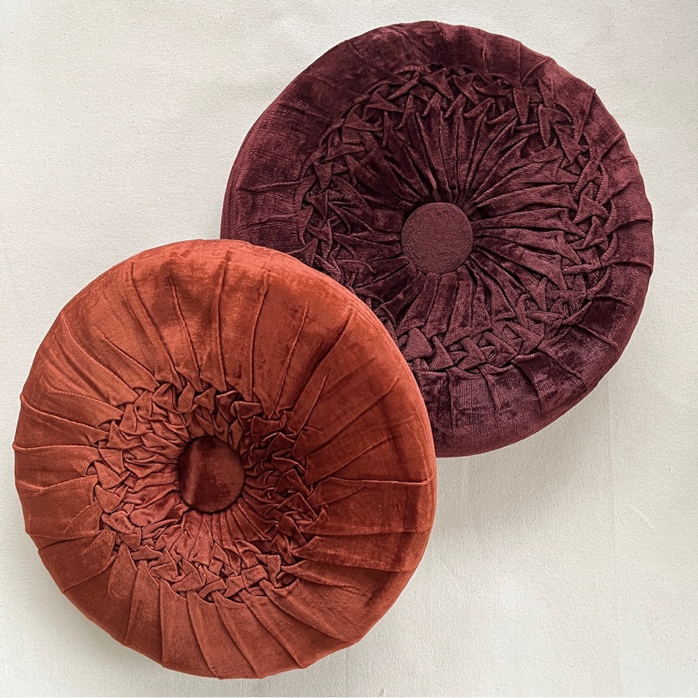 Set of Two Vintage Velvet Decorative Pillows